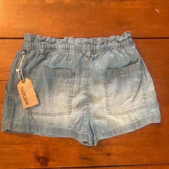Harlow Tencel Chambray Denim Shorts - Picture 2 of 8